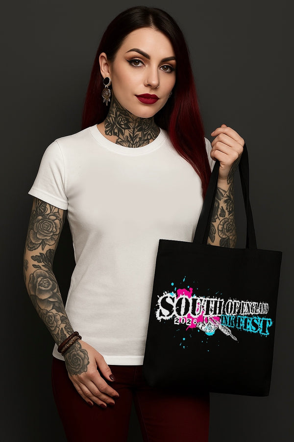 Ink Fest Black Tote Bag